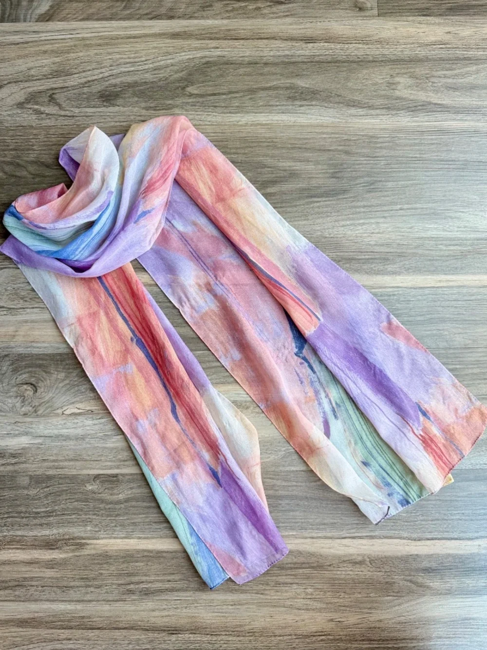 Pastel Pink Lavender Watercolor Abstract Scarf Lightweight Wrap